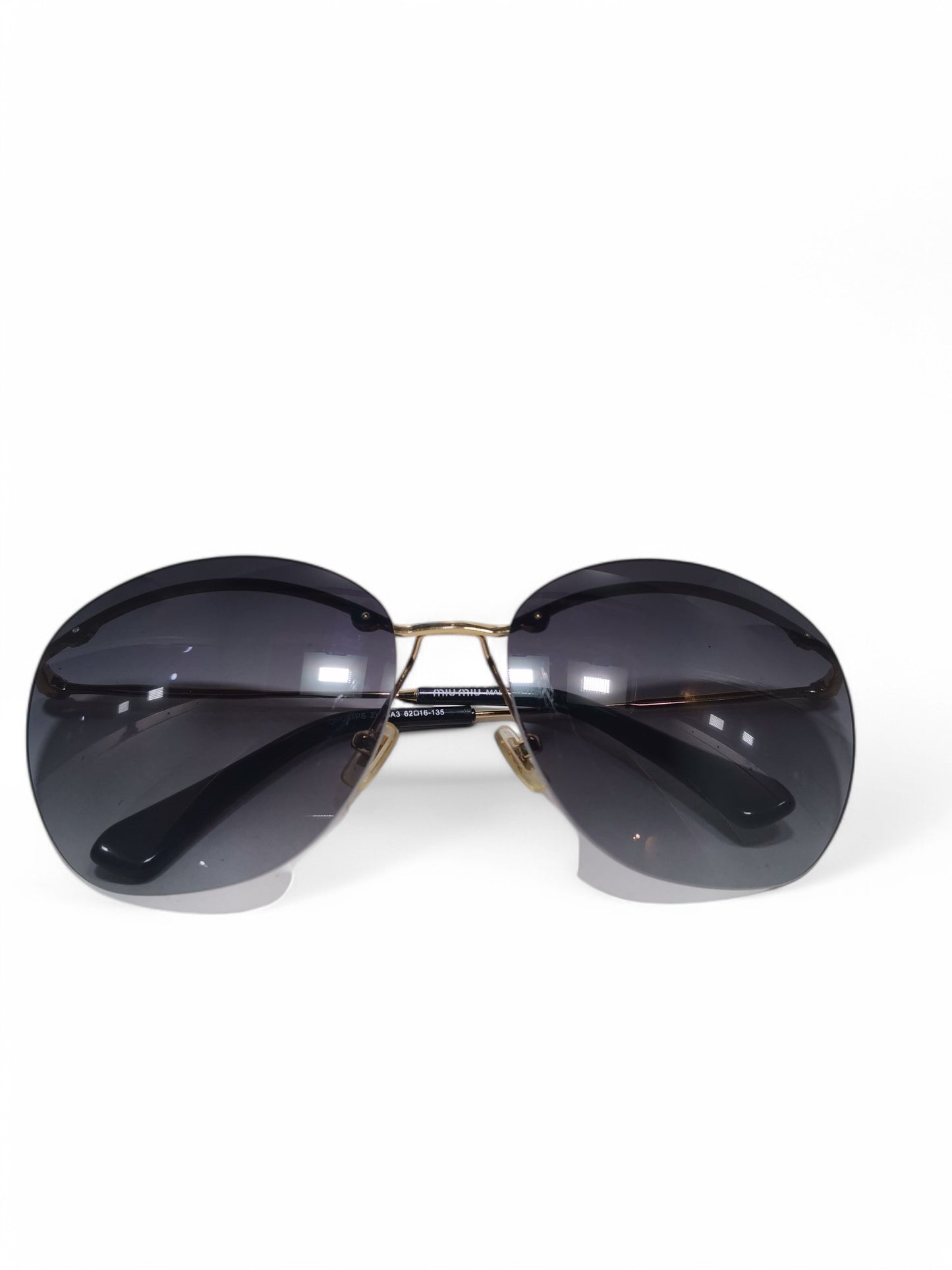 Miu Miu - Black and Gold Rimless - Metal