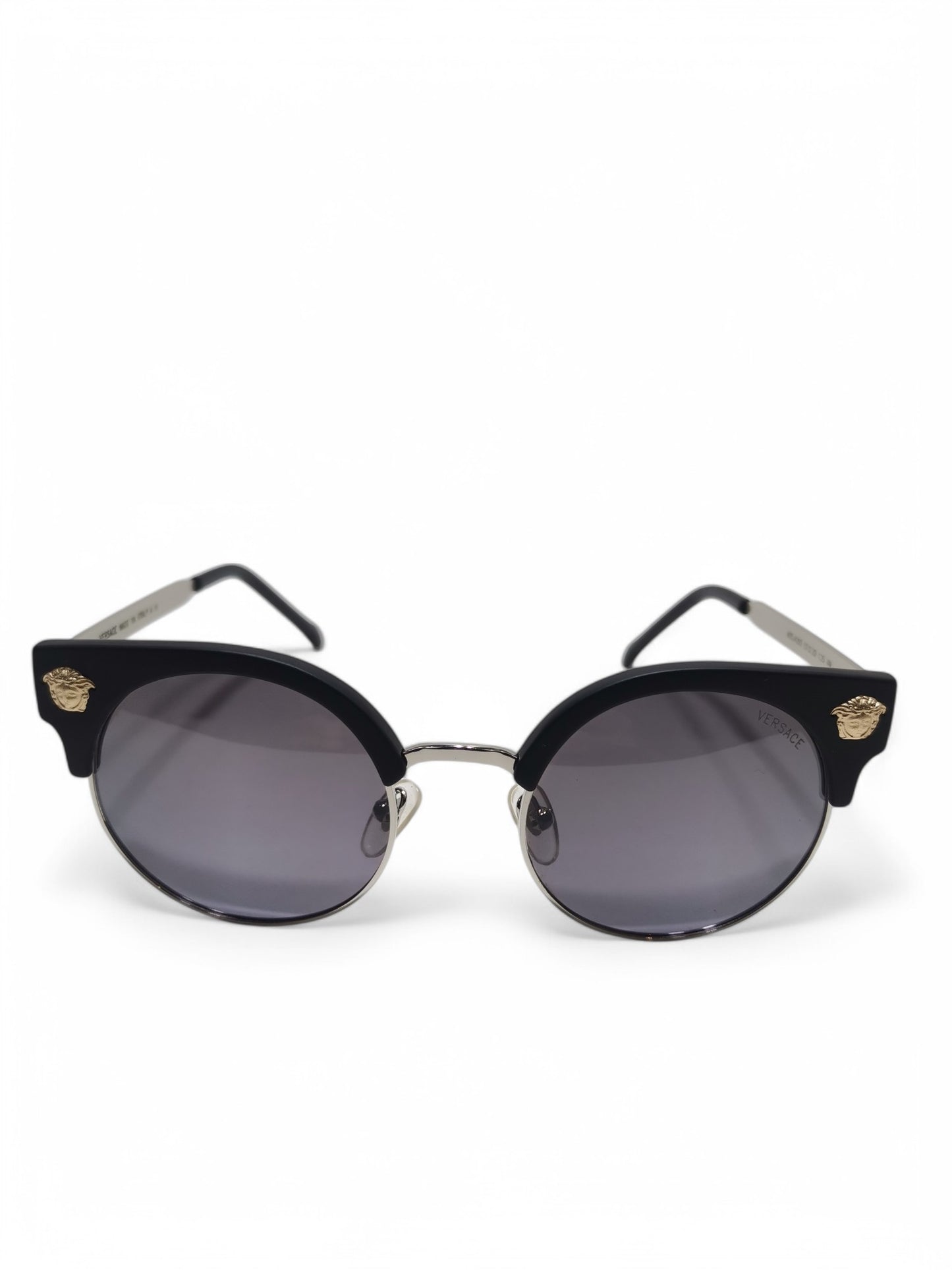 Versace - Round Black and Silver - Metal / Acetate