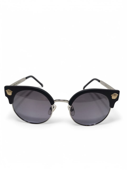 Versace - Round Black and Silver - Metal / Acetate