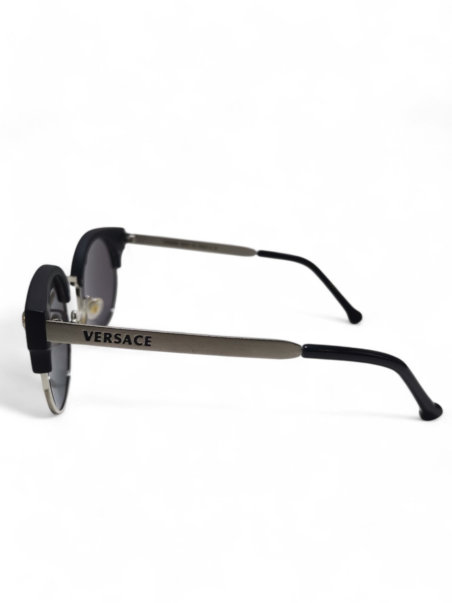 Versace - Round Black and Silver - Metal / Acetate