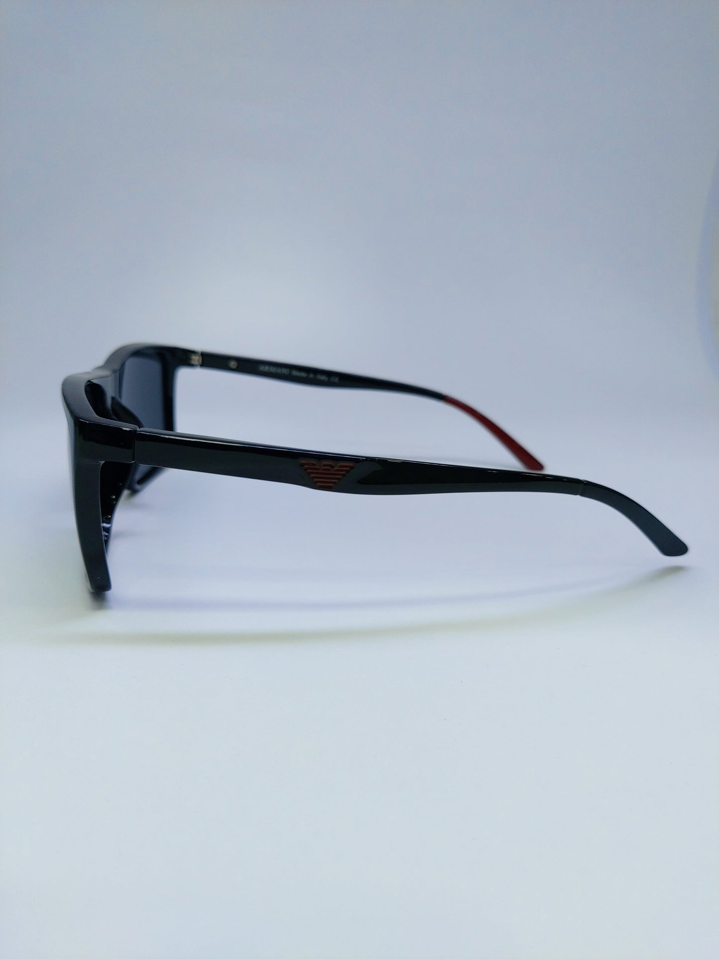 Armani - Black with Mehroon Logo - Plastic / Acetate