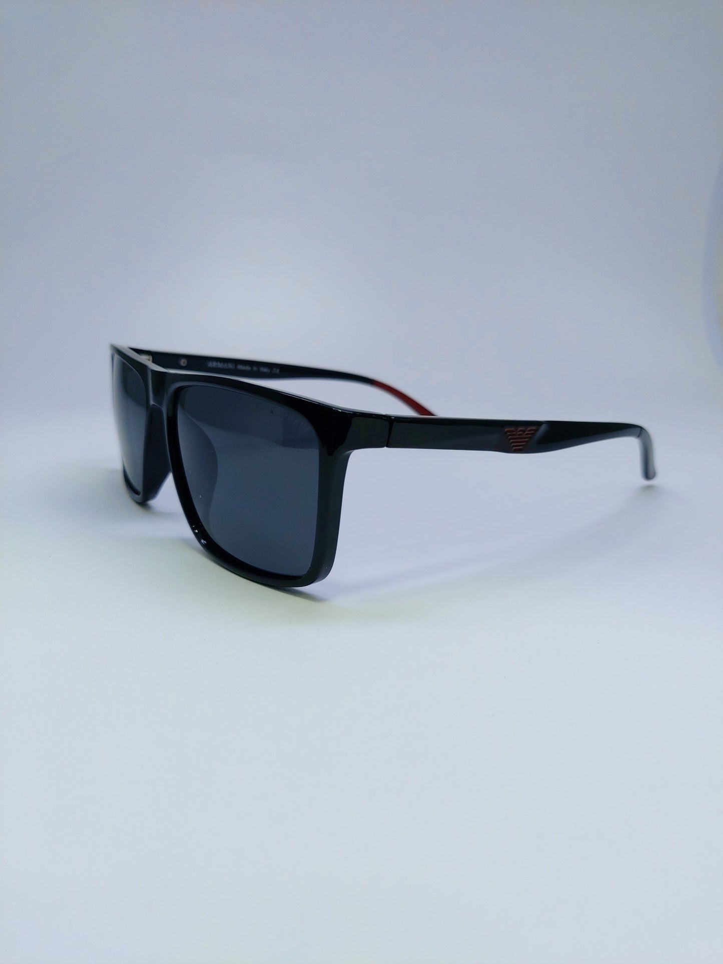 Armani - Black with Mehroon Logo - Plastic / Acetate