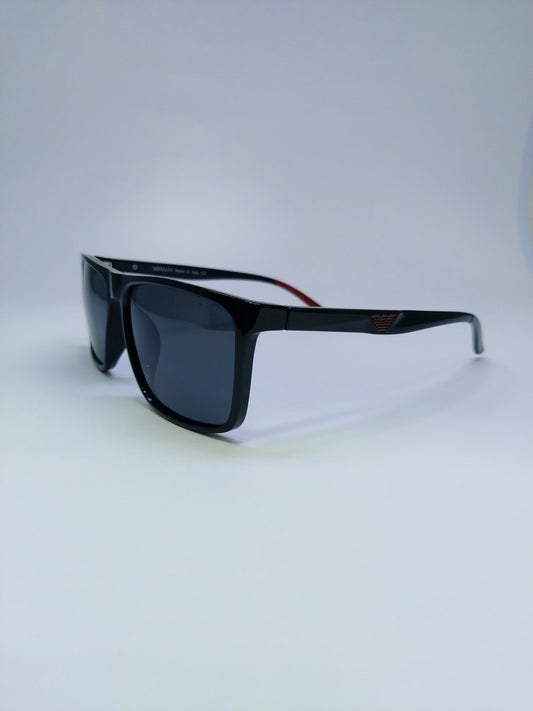 Armani - Black with Mehroon Logo - Plastic / Acetate